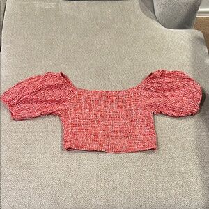 Women's Red Puff Sleeve Top